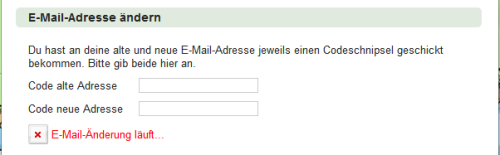 eMailadresse ändern